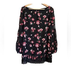 White House black market floral long sleeve dress